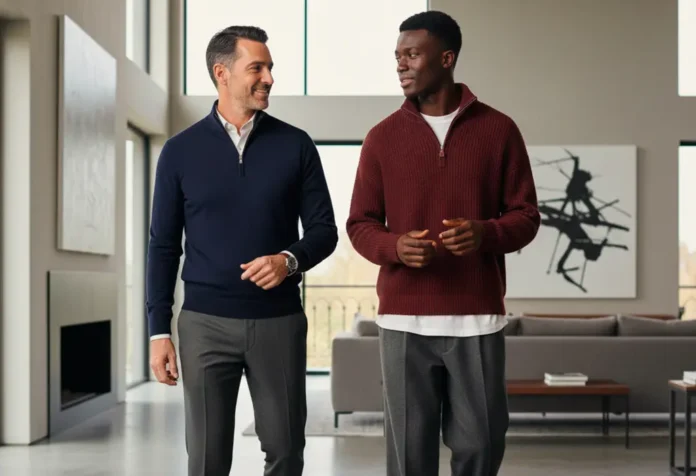 Best Waffle Half Zip Pullovers for Men with Textured Casual Style