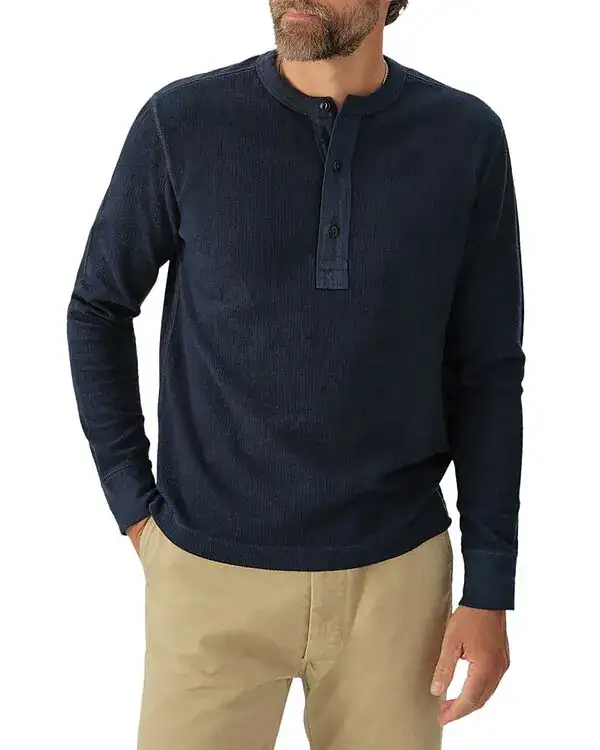 Buck Mason Pima Curved Hem Henley — Best Long Sleeve Henleys for Men Pick