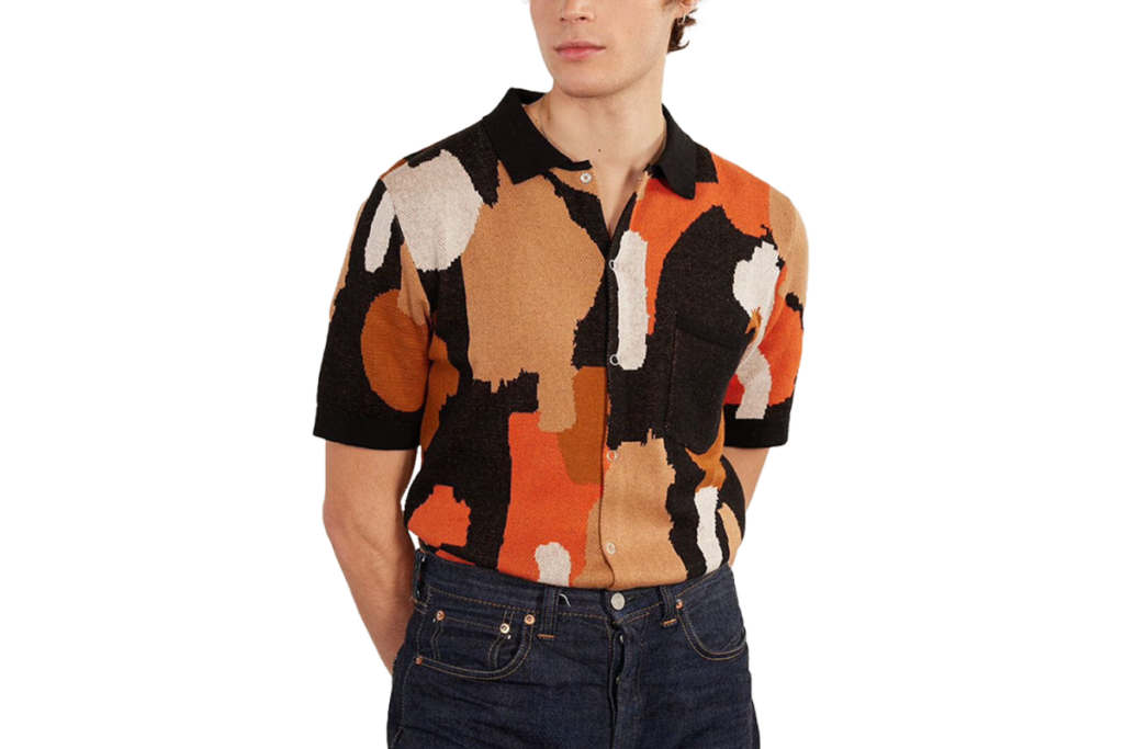 Percival Impressionist Jacquard Knit Shirt