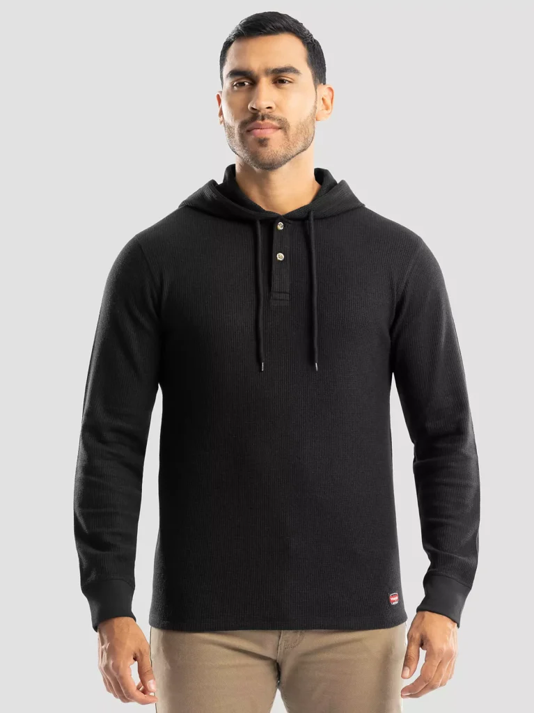 Wrangler Authentics Men’s Long Sleeve Waffle Henley