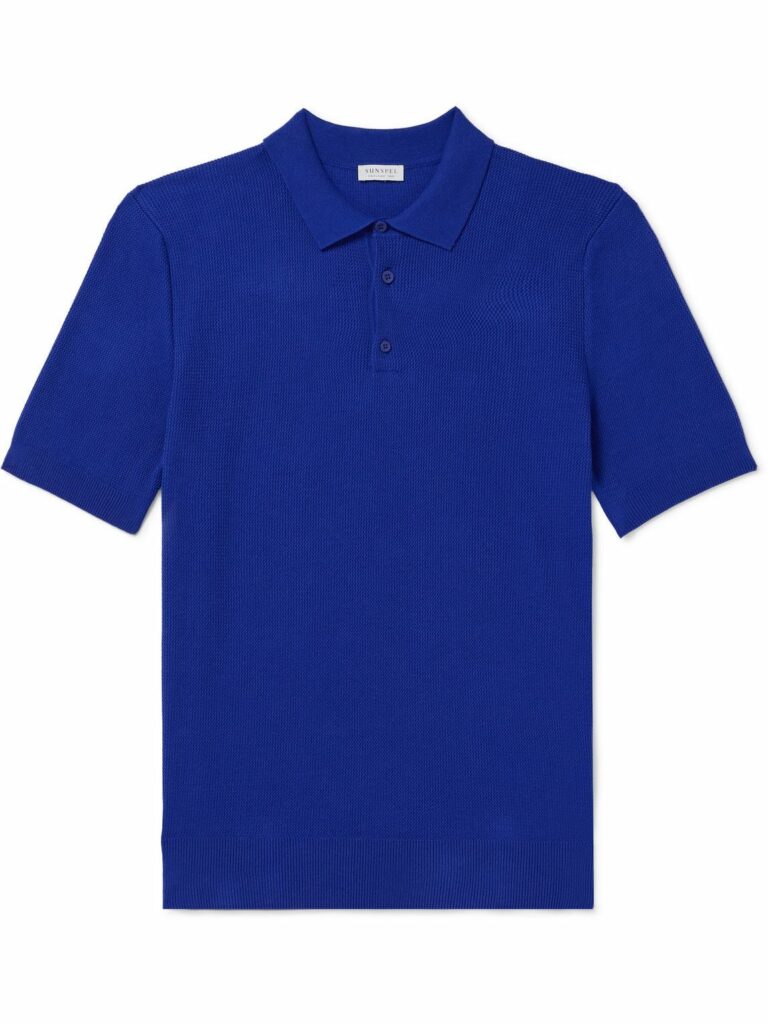Sunspel Rib Knit Cotton Polo Shirt