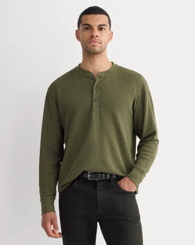 Everlane Thermal Henley in Cozy Waffle
