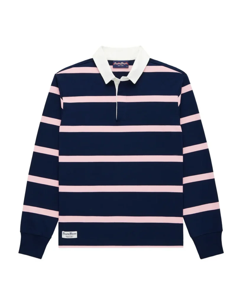 Rowing Blazers Cotton Navy and Gold Stripe Rugby