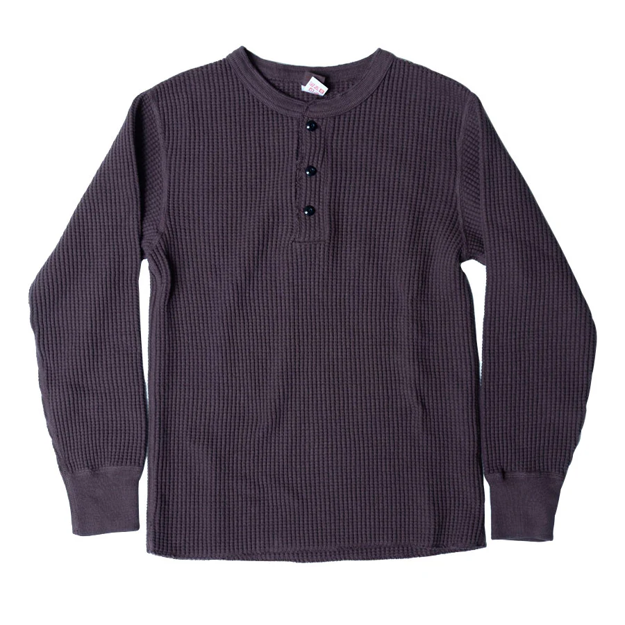 Uniqlo Waffle Henley Neck Long-Sleeve T-Shirt