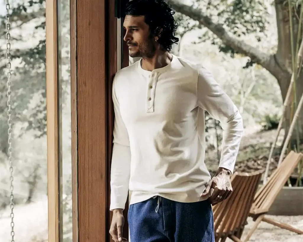 L.L.Bean Carefree Unshrinkable Tee Long-Sleeve Henley