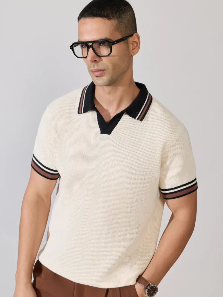 COS Contrast-Tipped Knitted Polo Shirt