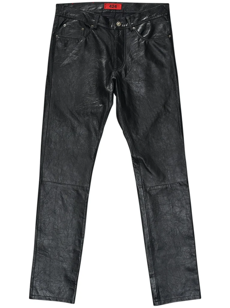 424 Slim-Fit Leather Trousers