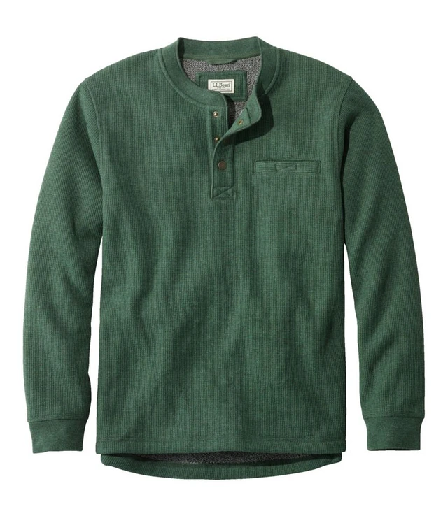 L.L.Bean BeanBuilt Waffle Henley, Traditional Untucked Fit
