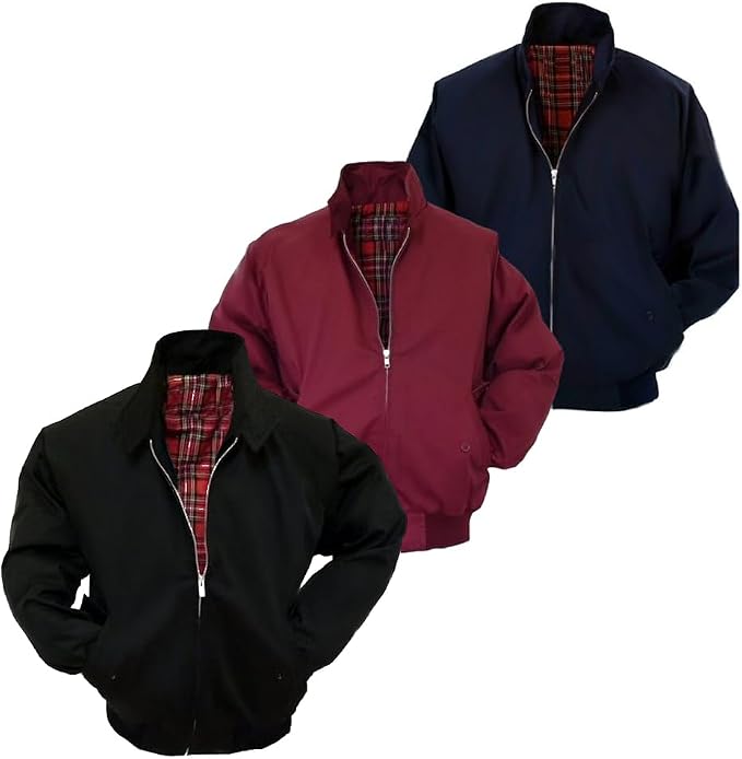 Best Plaid Lined Harrington Jackets for Men with Vintage Detailing