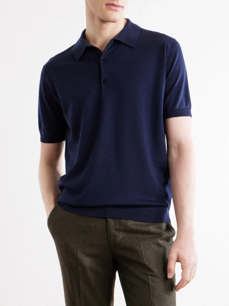 John Smedley Macloud Knitted Merino Wool Polo Shirt