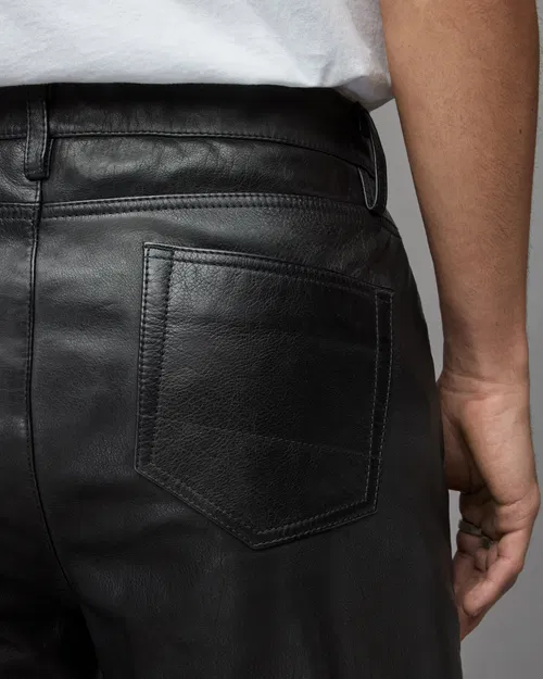 AllSaints Manto Straight Fit Leather Pants