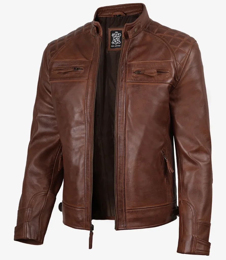 Angel Jackets Men’s Dark Brown Vintage Real Leather Car Coat