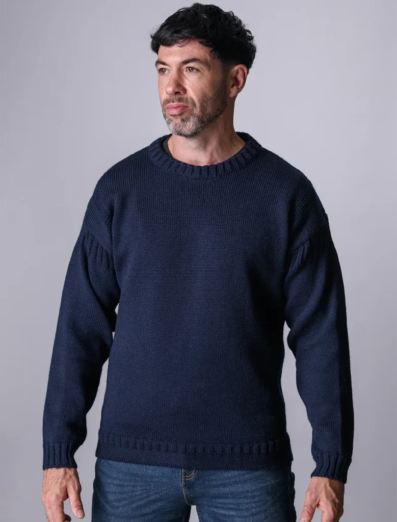 Aran Sweater Market Men’s Fisherman Crew Neck Aran Sweater