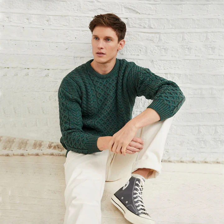 Aran Sweater Market Men’s Traditional Aran Wool Sweater
