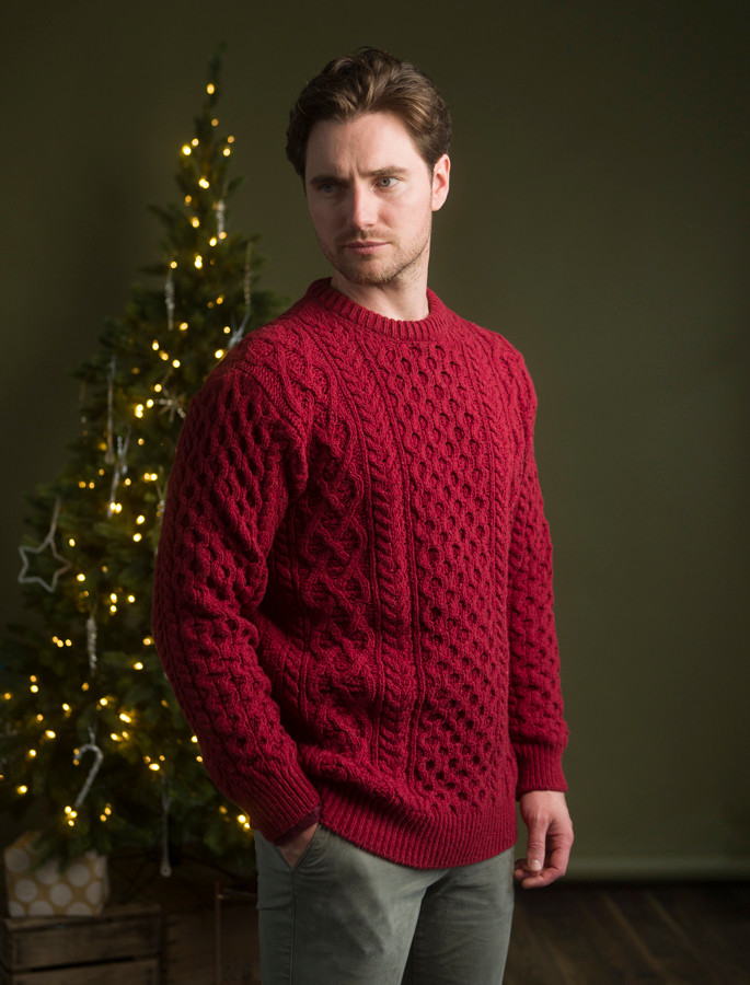 Aran Sweater Market Merino Wool Zig Zag Sweater