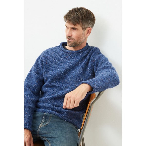 Aran Woollen Mills Raheen Tweed Roll Neck Men’s Sweater