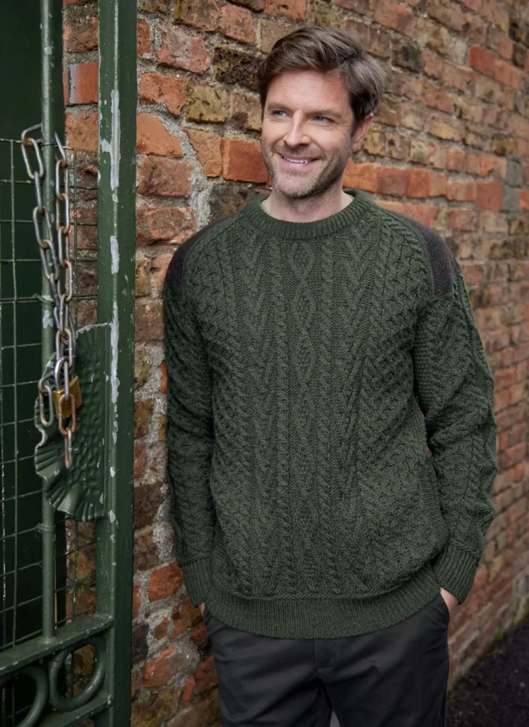 Blarney Oisin Aran Crew Neck Sweater
