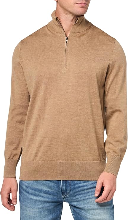 Brooks Brothers Washable Merino Wool Half-Zip Sweater