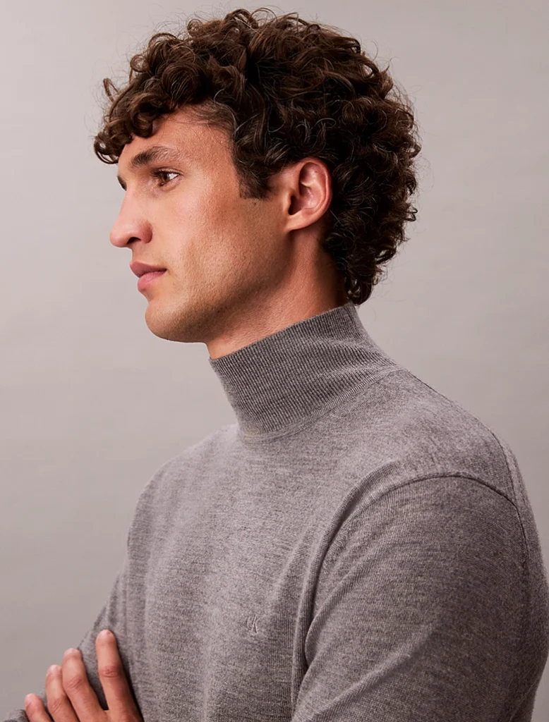 Calvin Klein Merino Wool Mock Neck Sweater