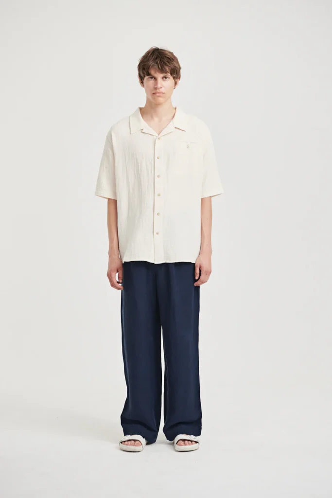 Closed Otago Double-Pleated Wide-Leg Trousers