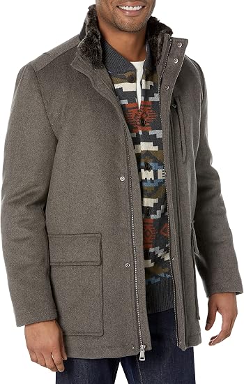Cole Haan Men’s Wool-Blend Car Coat — Best for Practical Commuting