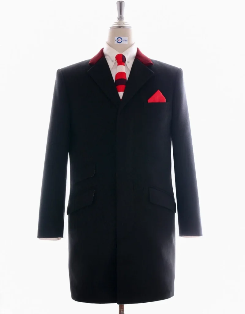 Crombie Retro Coat with Velvet Collar
