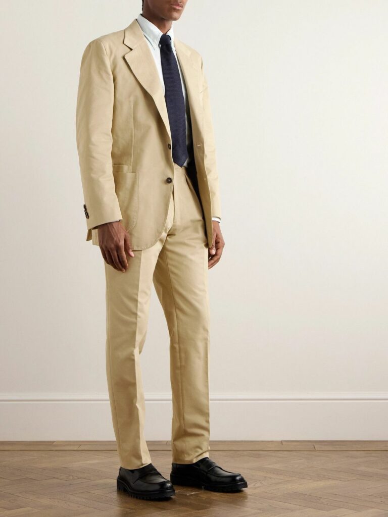 Drake’s Double-Pleated Cotton Drill Trousers
