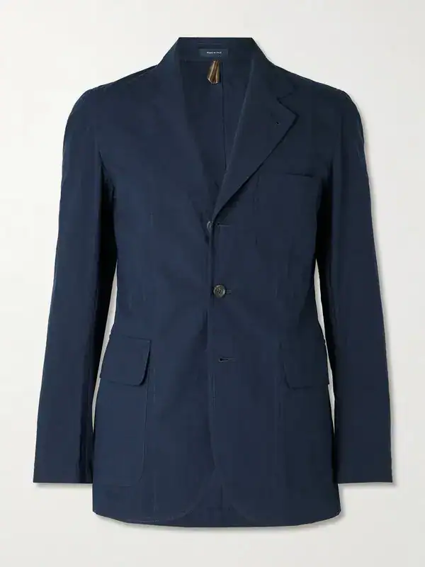 Drake’s Navy Cotton Twill Field Games Blazer