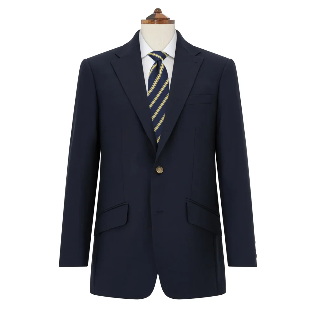 Ede & Ravenscroft Halesworth Navy Wool Cashmere Coat — Best Formal Drape