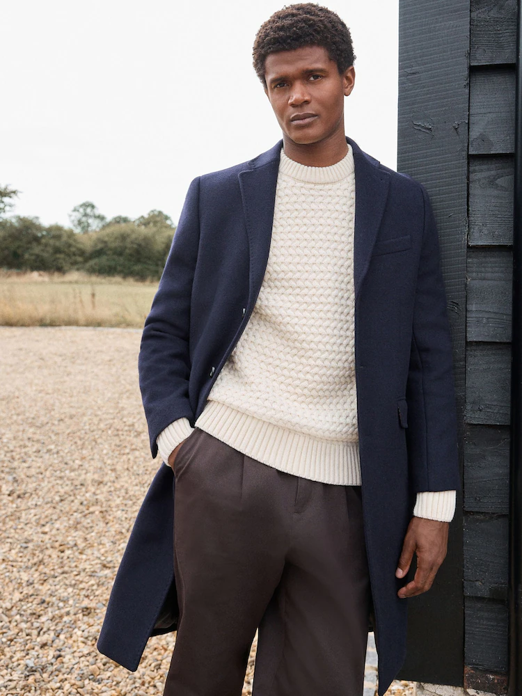 Ede & Ravenscroft Warrington Navy Wool Cashmere Coat — Best Heritage Navy Pick