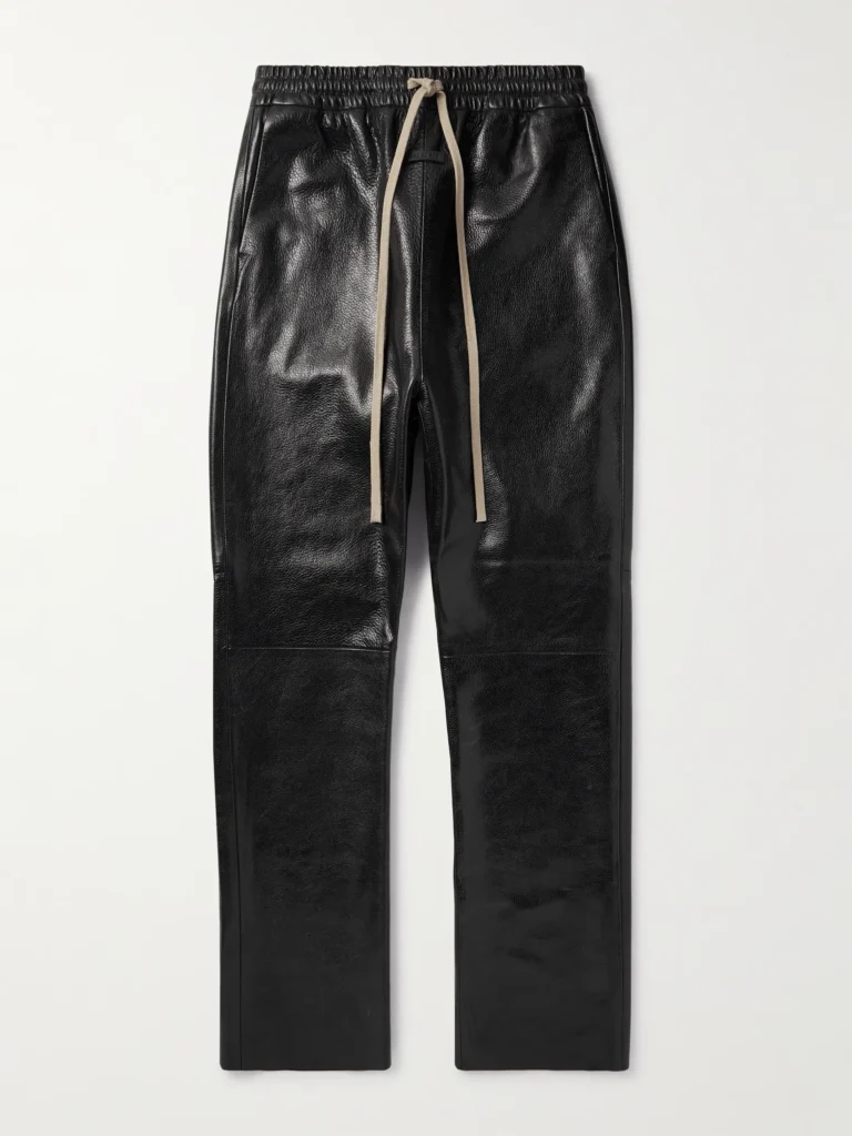Fear of God Slim-Fit Straight-Leg Full-Grain Leather Drawstring Trousers