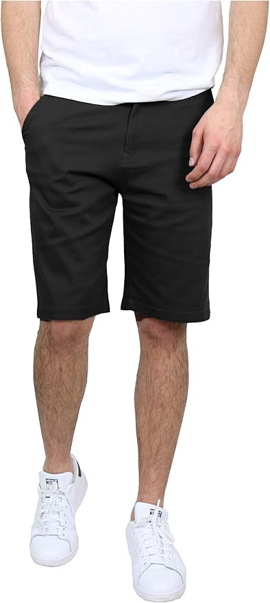 Galaxy By Harvic Men's Flat Front Slim Fit Belted Cotton Cargo Shorts
