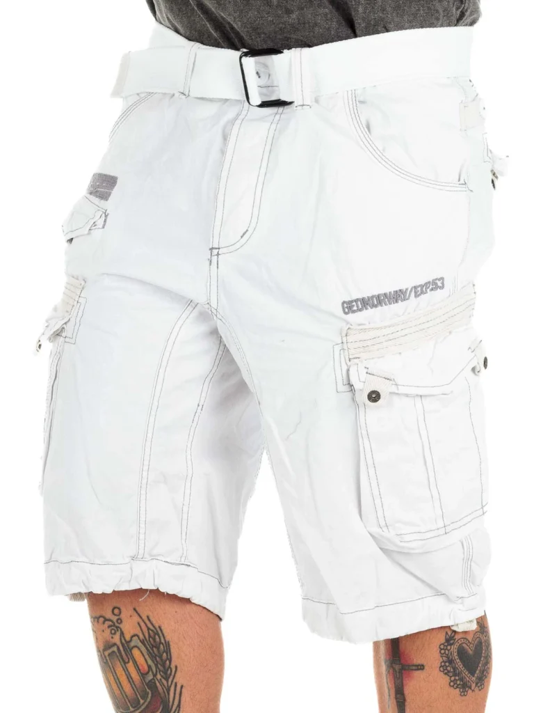 Geographical Norway UD Bandana Waist Short Hunter Belted Cargo Shorts