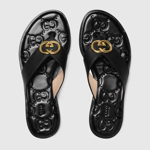 Gucci Men’s Thong Sandal with Interlocking G