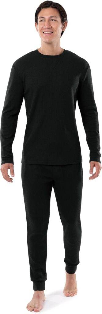 IZOD Men’s Waffle Knit Crewneck Top and Jogger Pant Sleep Set