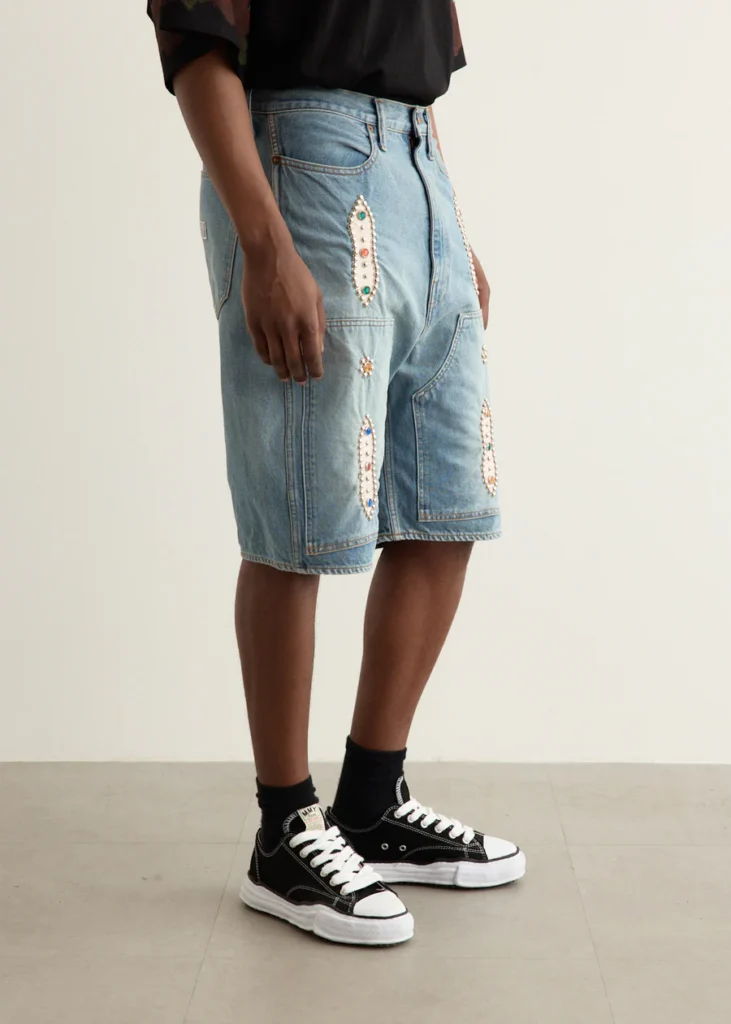 Kapital 14oz Denim Shorts STUDS Remake — Best for Statement Denim