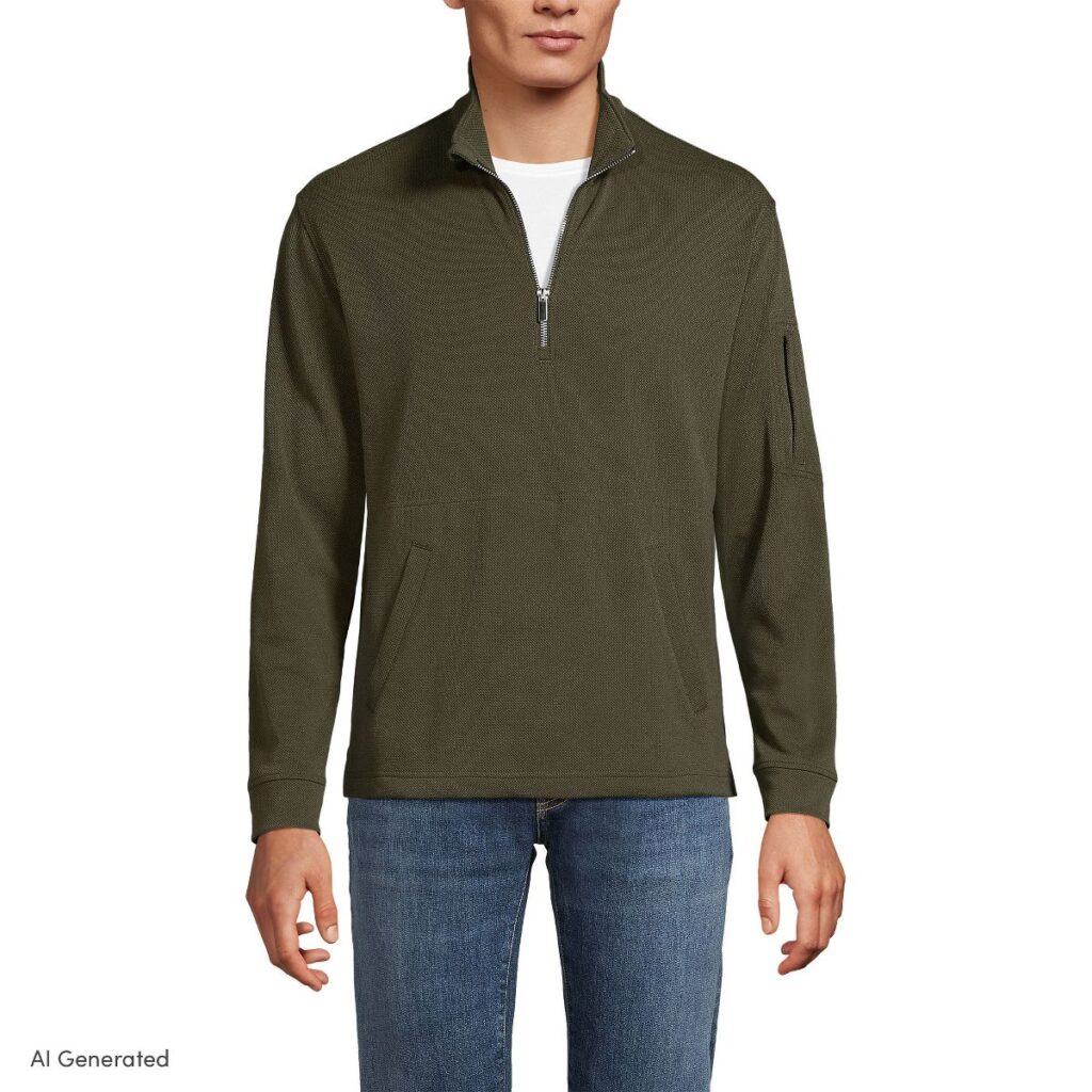 Lands’ End Men’s Long Sleeve Waffle Quarter Zip — Best Everyday Basic