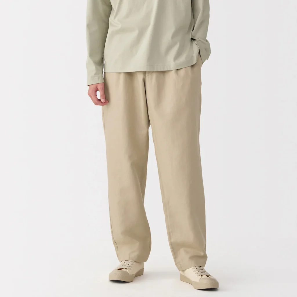 MUJI Men’s Hemp Easy Wide Pants — Best for Natural Texture