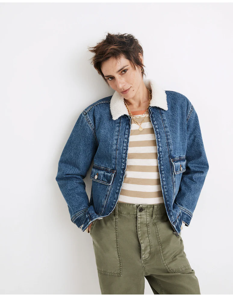 Madewell Sherpa-Lined Denim Jacket — Best Soft Vintage Feel