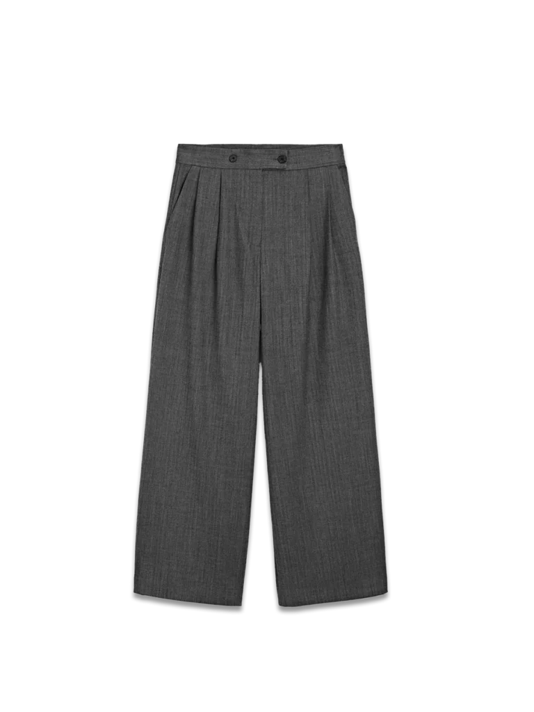 Massimo Dutti Wool Blend Pleated Trousers