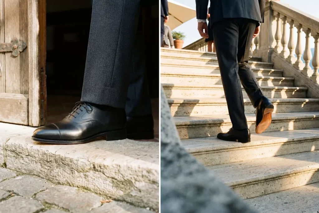 Meermin 101198 Black Calf Cap-Toe Oxford