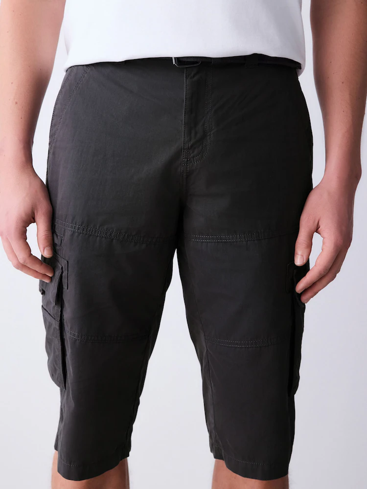 Next Long Length Belted Cargo Shorts