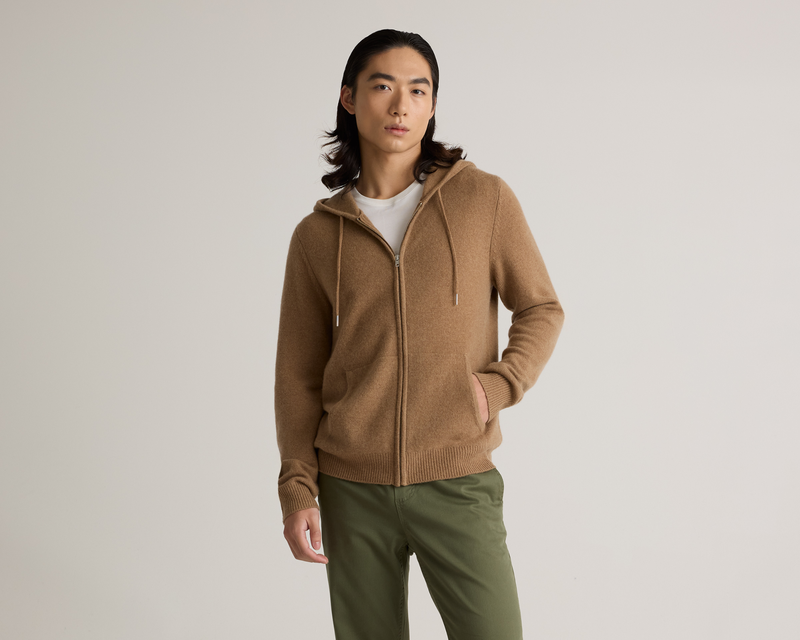 Quince Mongolian Cashmere Quarter Zip Sweater
