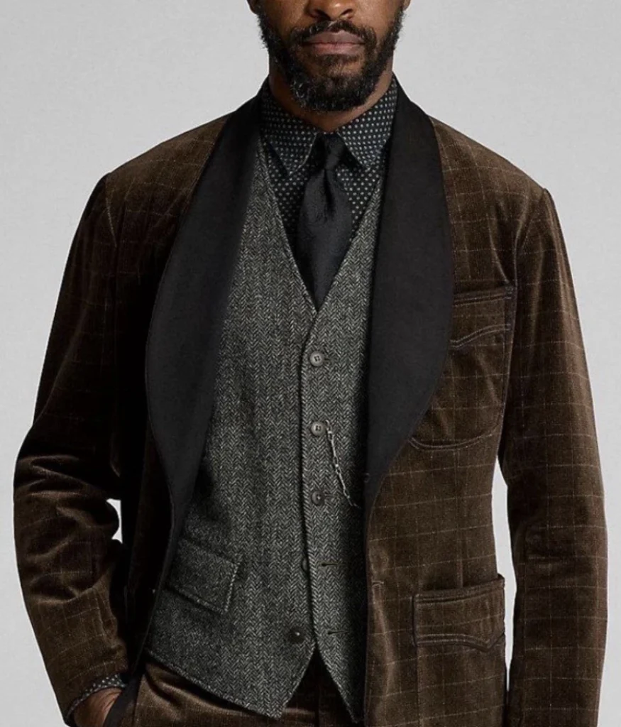 RRL Checked Velvet Tuxedo Jacket