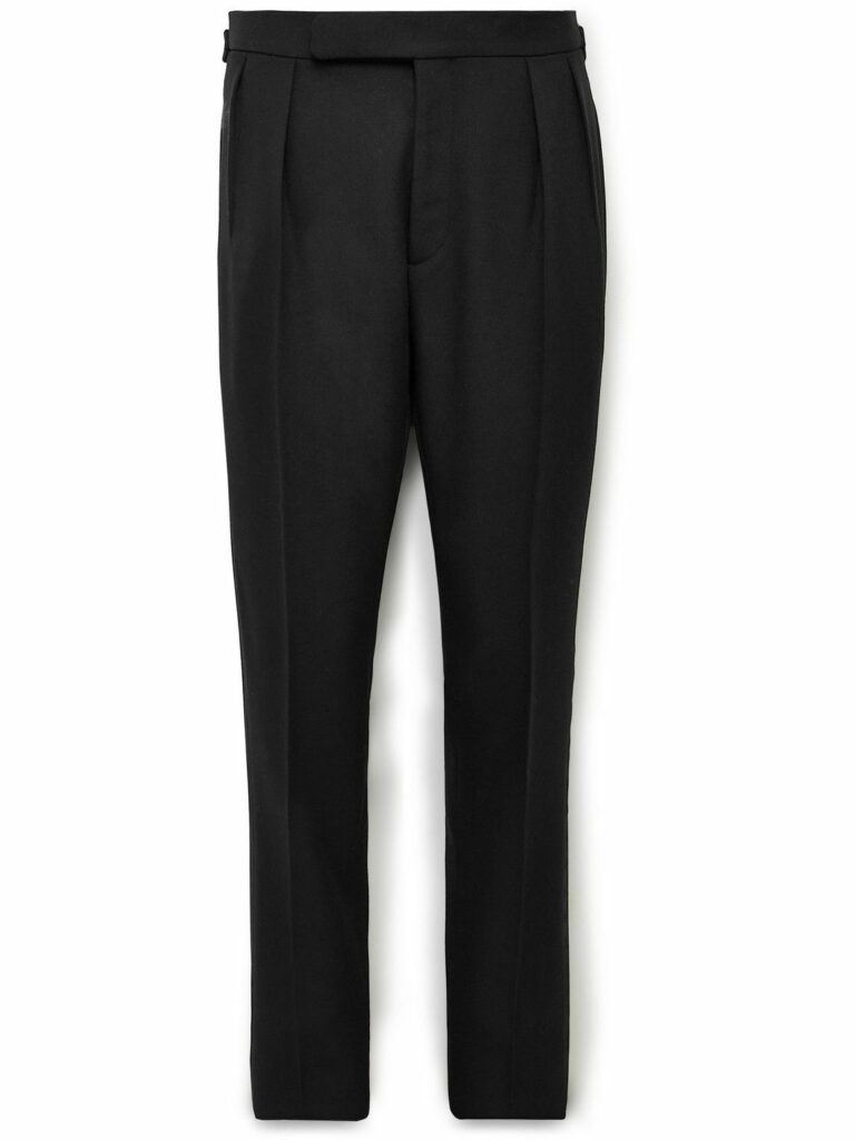 Ralph Lauren Purple Label Gregory Pleated Wool Trouser