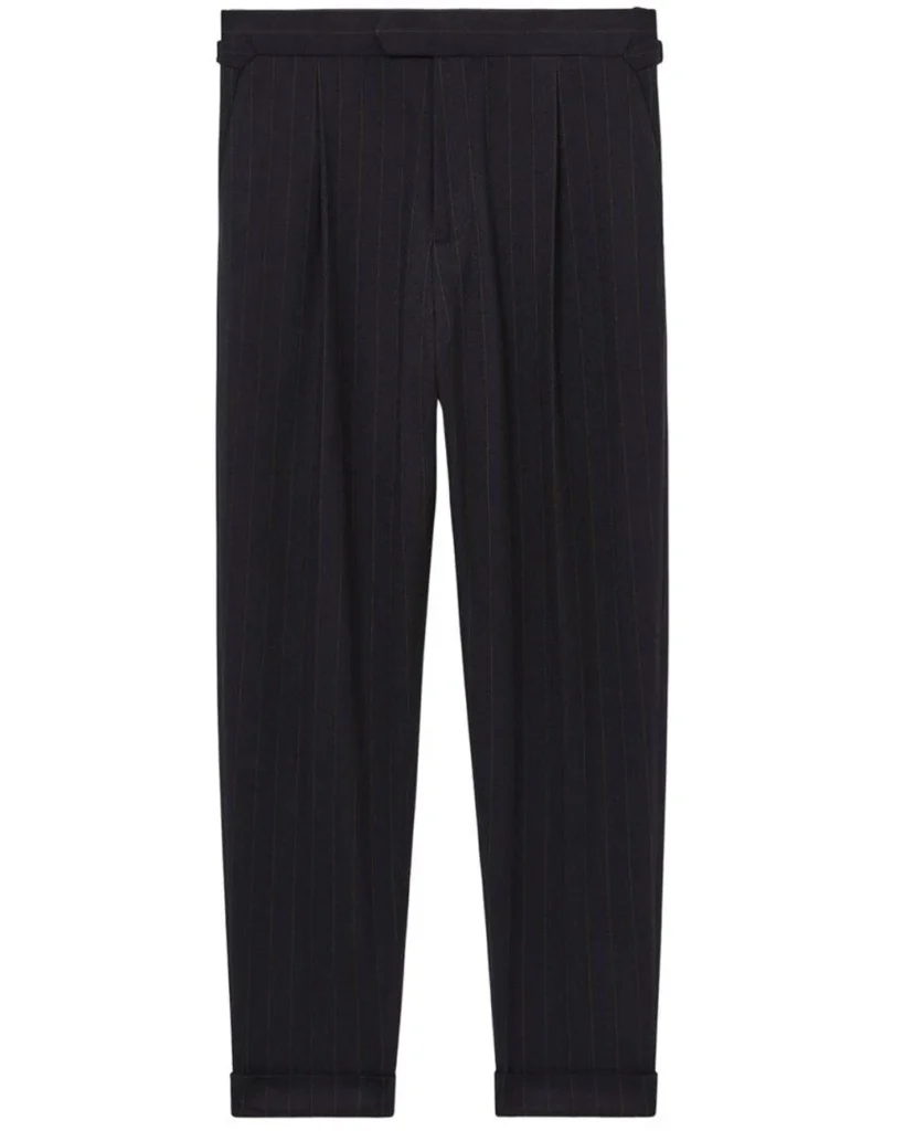Reiss Ring Pinstripe Tapered Trousers in Navy
