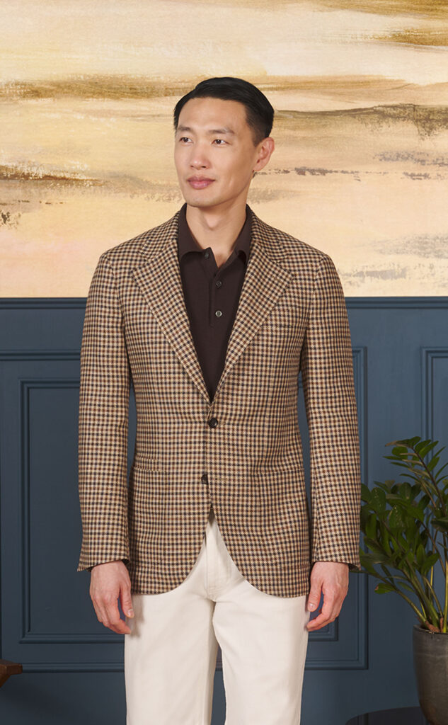 Spier & Mackay Blue & Burgundy Houndstooth Neo 2 Sportcoat — Best for Color Without Chaos