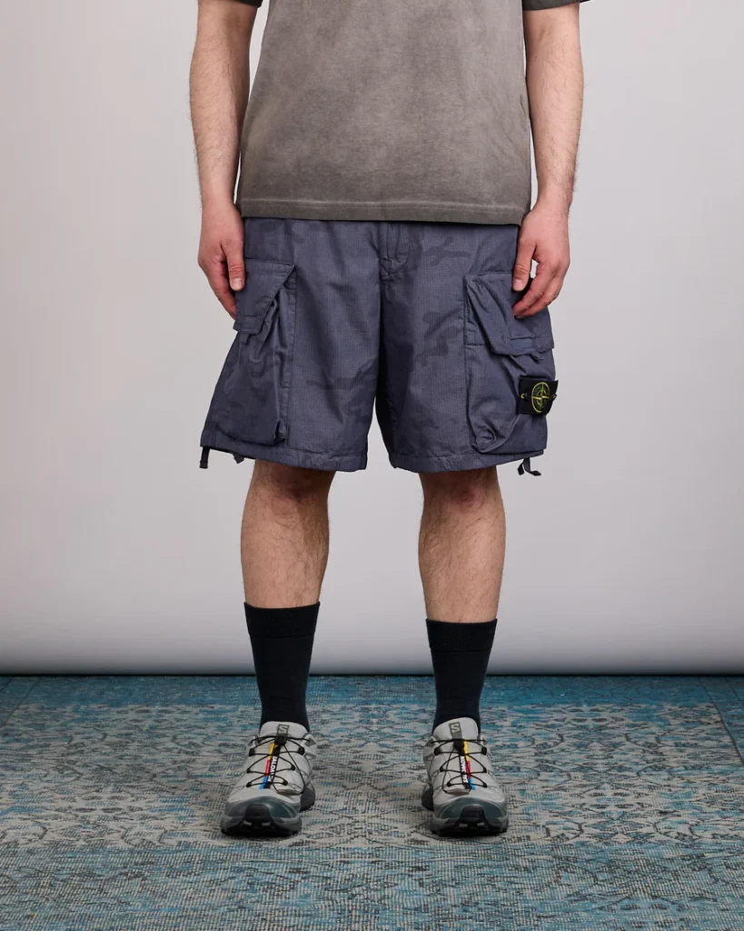 Stone Island Garment-Dyed Linen Cargo Shorts
