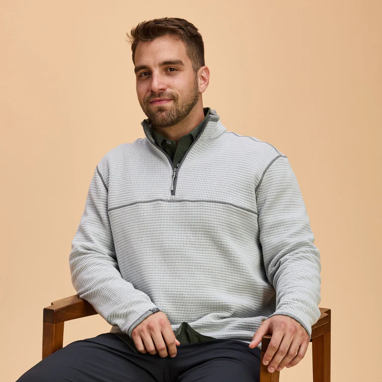 Storm Creek Maverick Waffle Knit Quarter Zip Pullover — Best Big-and-Tall Friendly Option