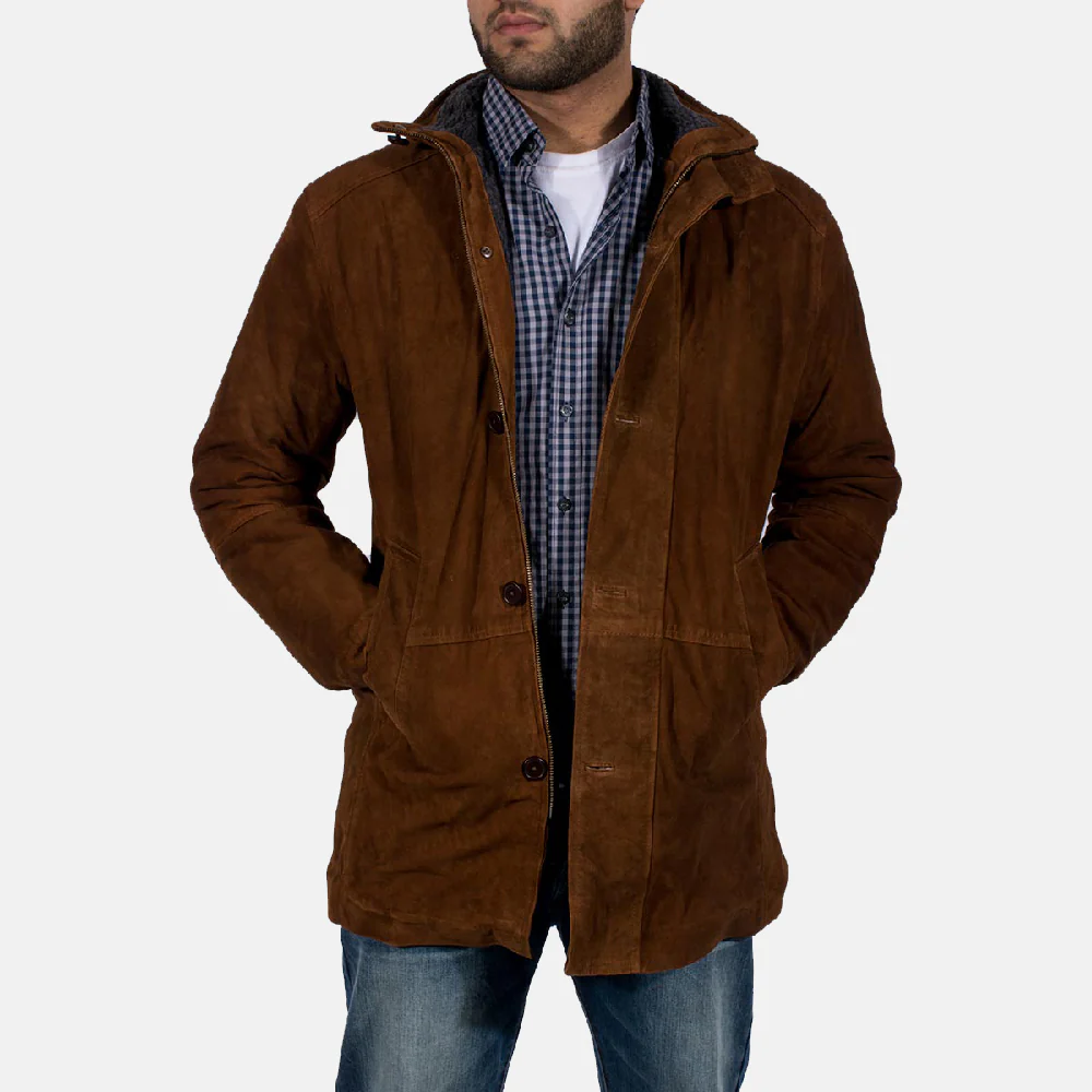 The Jacket Maker Dean Brown Suede Bomber Jacket – Custom-Friendly Choice